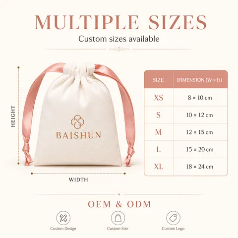 Blush Cotton Drawstring Pouch