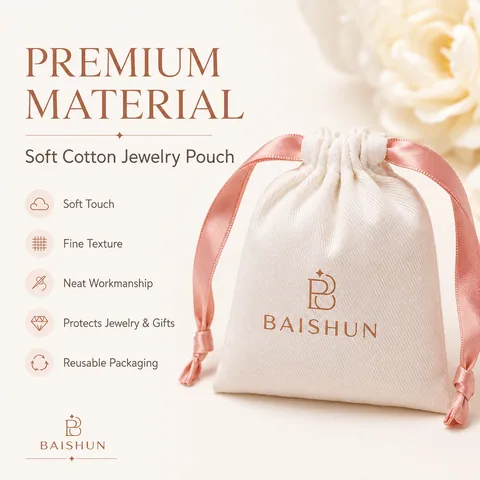 Blush Cotton Drawstring Pouch