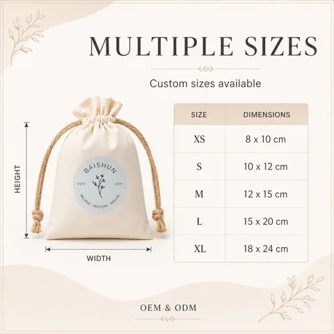 Blush Cotton Drawstring Pouch