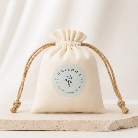Blush Cotton Drawstring Pouch