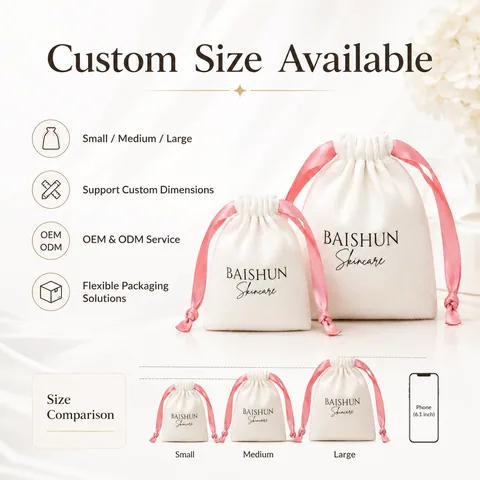 Blush Cotton Drawstring Pouch