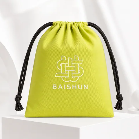 Gold Cotton Drawstring Pouch
