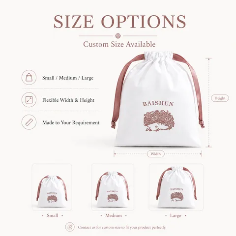 Blush Cotton Drawstring Pouch