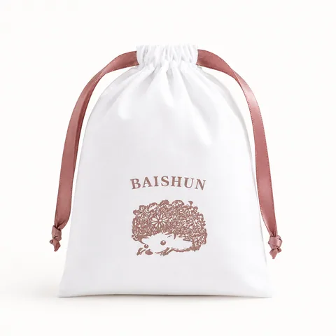 Blush Cotton Drawstring Pouch