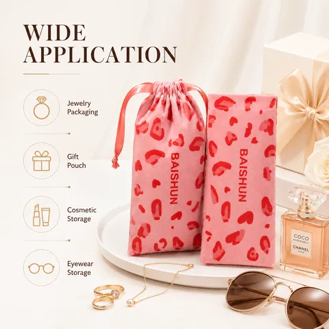Pink Cotton Drawstring Pouch