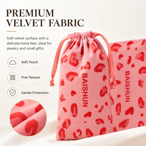 Pink Cotton Drawstring Pouch
