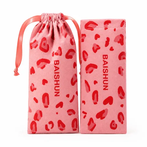 Pink Cotton Drawstring Pouch