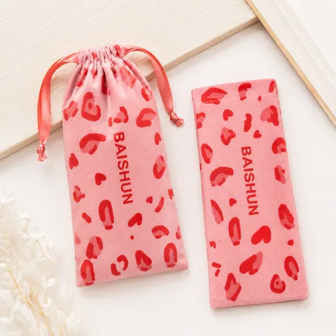 Pink Cotton Drawstring Pouch