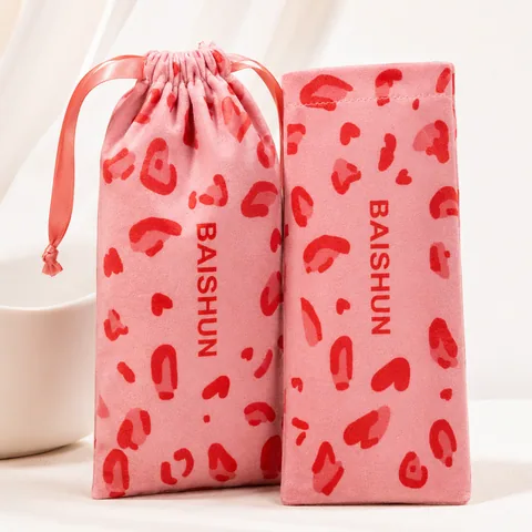 Pink Cotton Drawstring Pouch