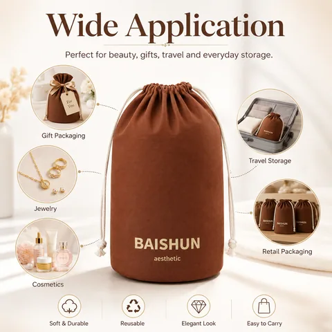 Olive Cotton Drawstring Pouch