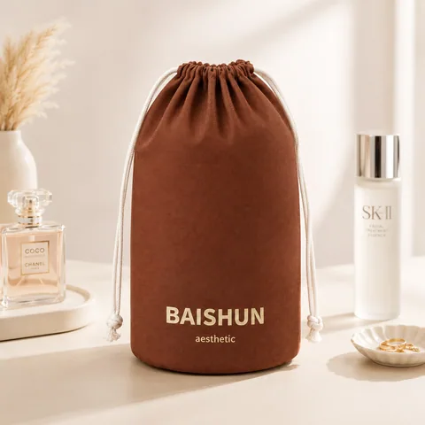 Olive Cotton Drawstring Pouch