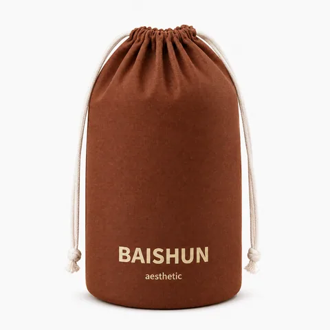 Olive Cotton Drawstring Pouch