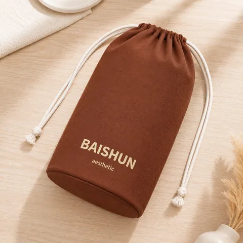 Olive Cotton Drawstring Pouch