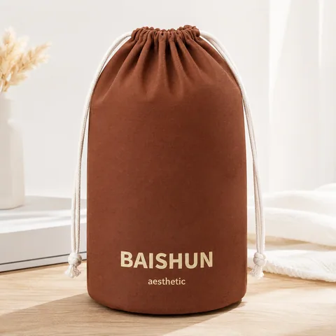 Olive Cotton Drawstring Pouch