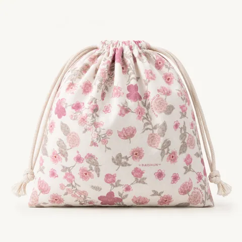Blush Cotton Drawstring Pouch