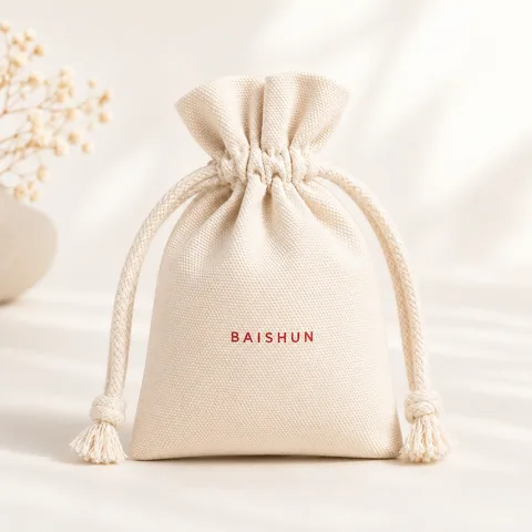 Blush Cotton Drawstring Pouch