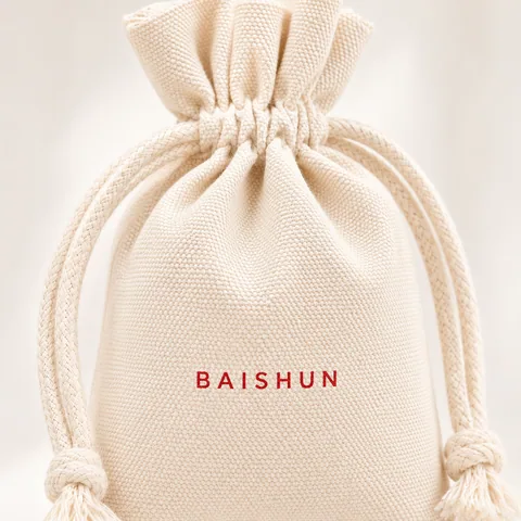 Blush Cotton Drawstring Pouch