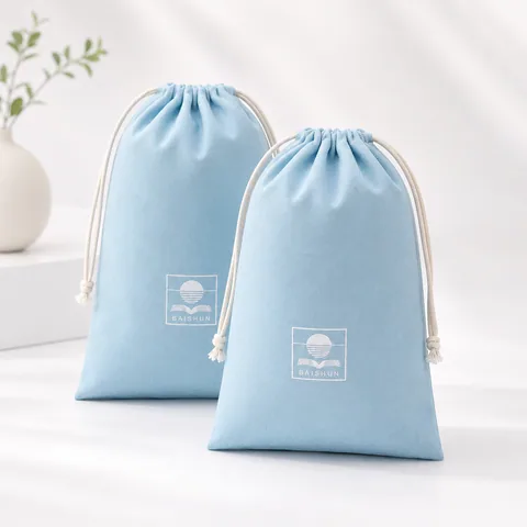 Lavender Cotton Drawstring Pouch