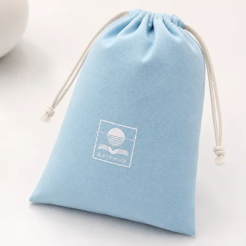 Lavender Cotton Drawstring Pouch