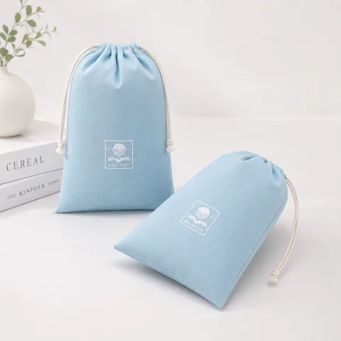 Lavender Cotton Drawstring Pouch
