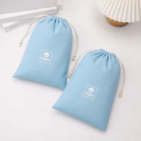 Lavender Cotton Drawstring Pouch