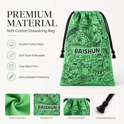 Green Cotton Dust Bag