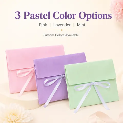 Colored Fabric Ribbon Envelope Pouch — product gallery view