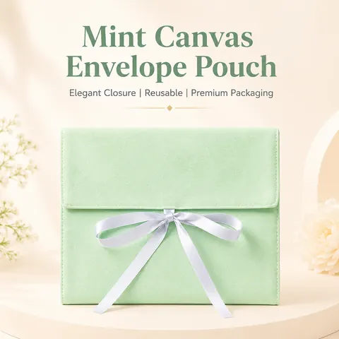Colored Fabric Ribbon Envelope Pouch — product gallery view