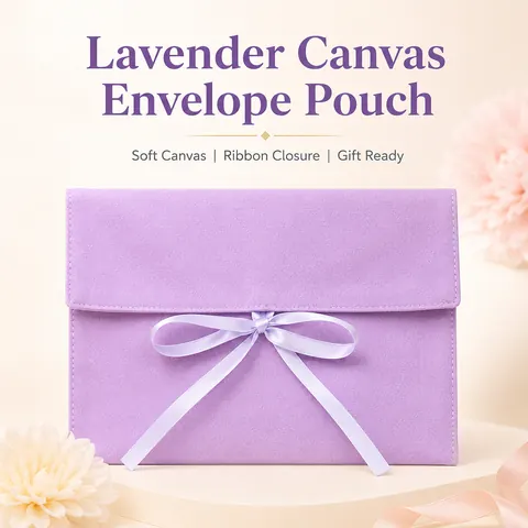 Colored Fabric Ribbon Envelope Pouch — product gallery view