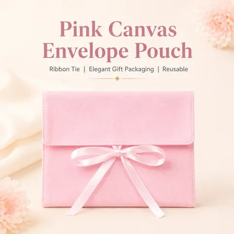 Colored Fabric Ribbon Envelope Pouch — product gallery view