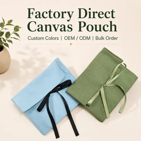 Colored Fabric Ribbon Envelope Pouch — product gallery view