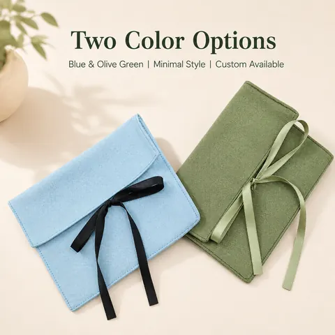 Colored Fabric Ribbon Envelope Pouch — product gallery view