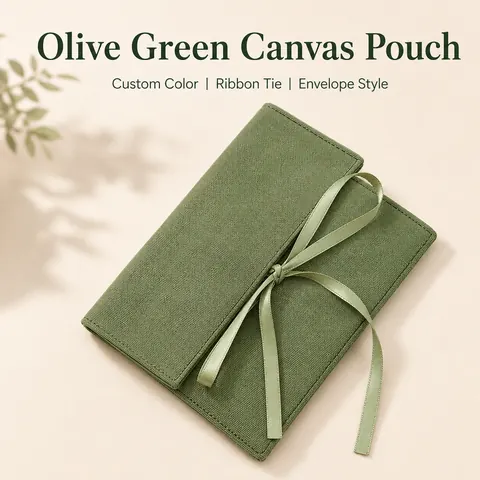 Colored Fabric Ribbon Envelope Pouch — product gallery view