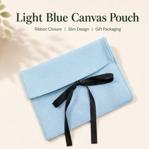 Colored Fabric Ribbon Envelope Pouch — product gallery view