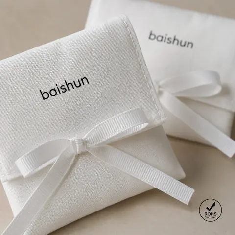 White Satin-Look Bow Jewelry Envelope Pouch