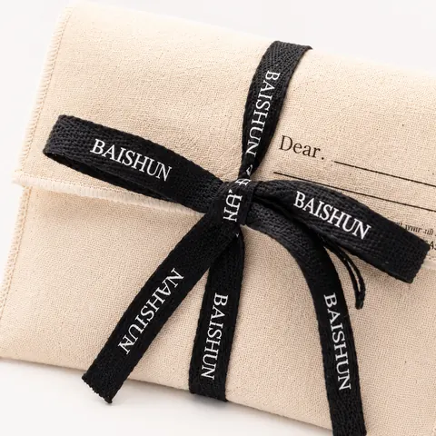 Fabric Wrap-Ribbon Envelope Pouch — product gallery view
