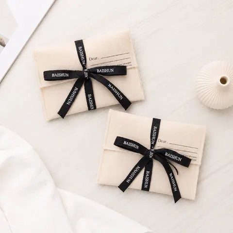 Fabric Wrap-Ribbon Envelope Pouch — product gallery view