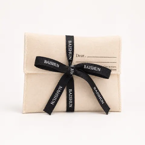 Fabric Wrap-Ribbon Envelope Pouch — product gallery view