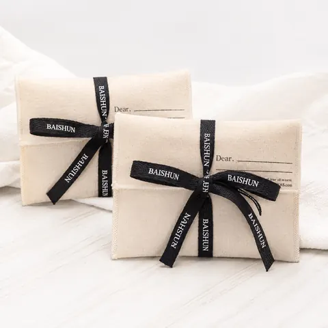 Fabric Wrap-Ribbon Envelope Pouch — product gallery view