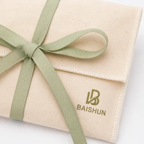 Fabric Wrap-Ribbon Envelope Pouch — product gallery view