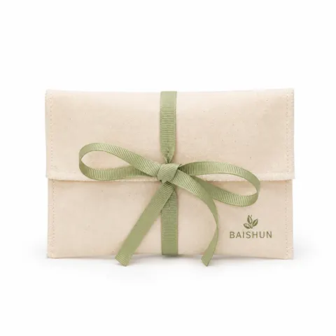 Fabric Wrap-Ribbon Envelope Pouch — product gallery view