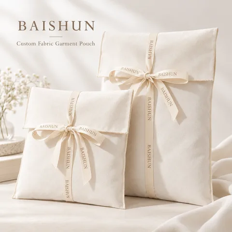 Custom Ribbon-Tie Fabric Gift Pouch — product view 2
