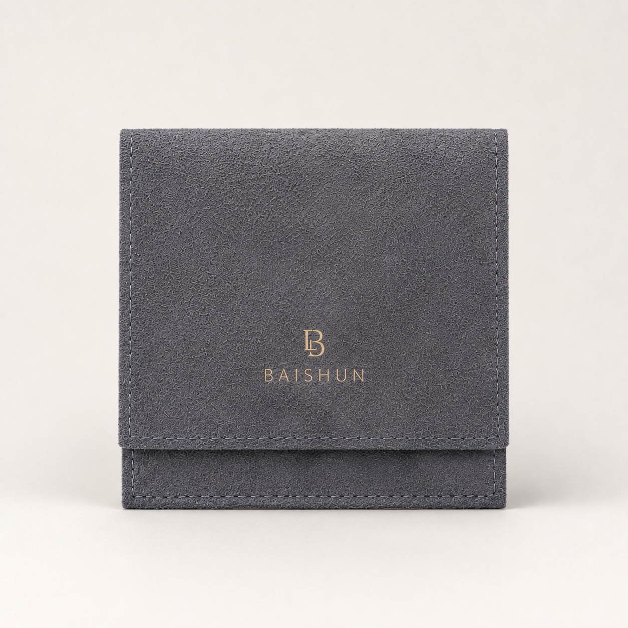 Dark Gray Envelope Jewelry Pouch — front view