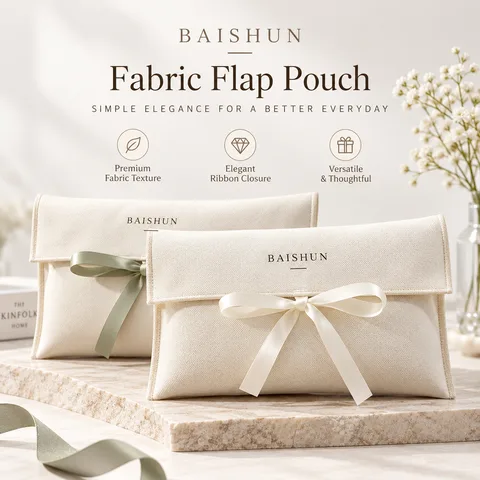 Custom Ribbon-Tie Fabric Gift Pouch — product view 5