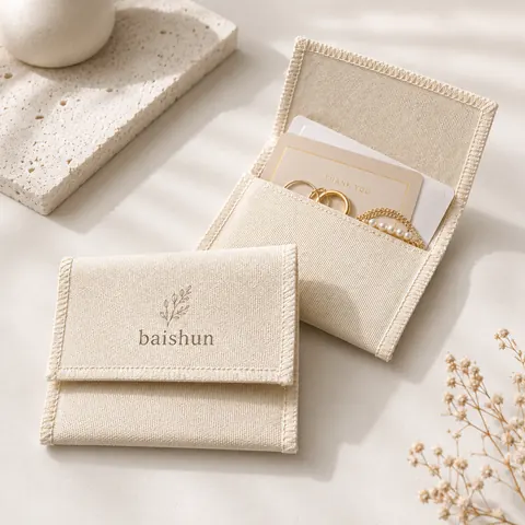 Microfiber-Look Jewelry Flap Pouch — product gallery view