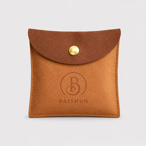 Suede-Look Snap Jewelry Pouch — product gallery view