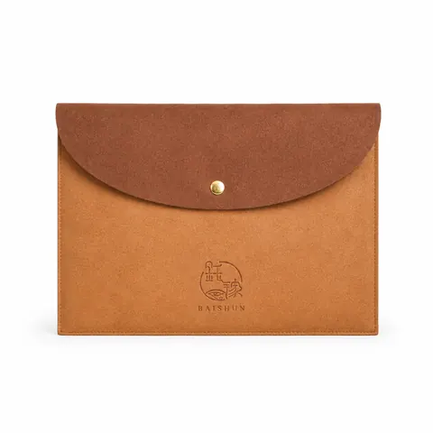 Suede-Look Snap Jewelry Pouch — product gallery view