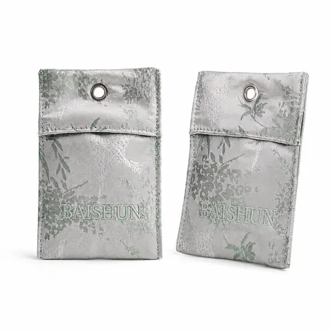 Jacquard-Look Snap Jewelry Pouch — product gallery view