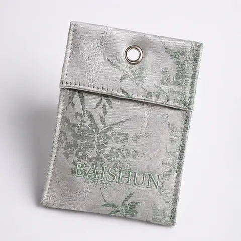 Jacquard-Look Snap Jewelry Pouch — product gallery view