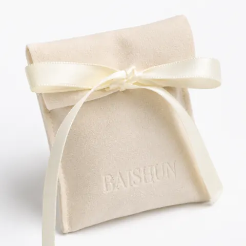 Light Satin-Look Bow Jewelry Pouch — product gallery view
